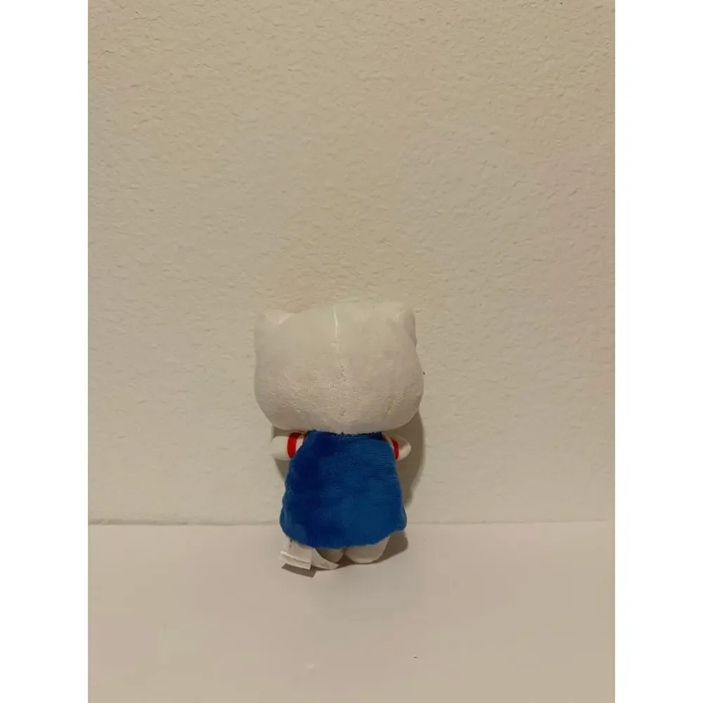 Hello Kitty Sanrio by fiesta Plush blue Overalls mini toy approx 6.5